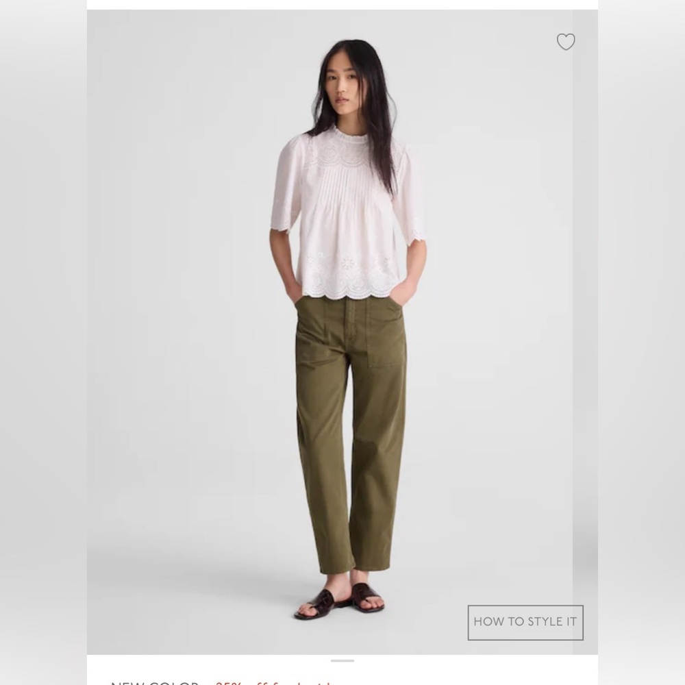 NWT! Madewell Embroidered Pintuck High-Neck Top - currently retail $110